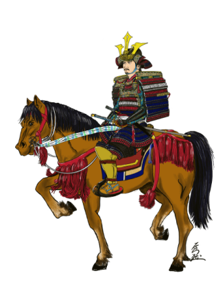 御城印入れの袋に描かれた三好長慶公