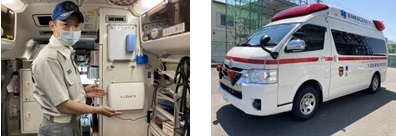 救急車に設置された空気清浄器