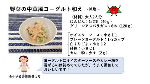 野菜の中華風ヨーグルト和え