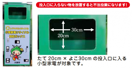 小型家電回収ボックス投入口