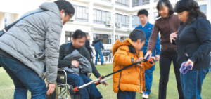 車いす利用者も訓練に参加