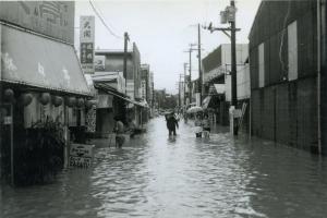三浜商店街の浸水状態