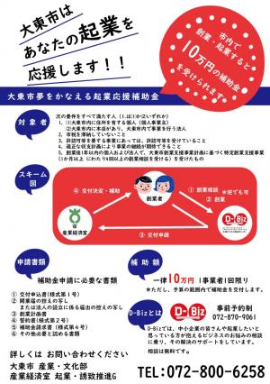 夢をかなえる起業応援補助金チラシ