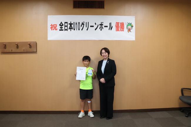 水野楓大さん 全日本U10グリーンボール 出場報告