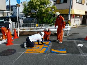 交通安全協会による道路標示の新設