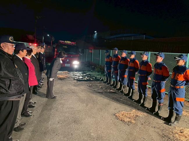 大東市消防団 年末特別警戒市長激励巡回