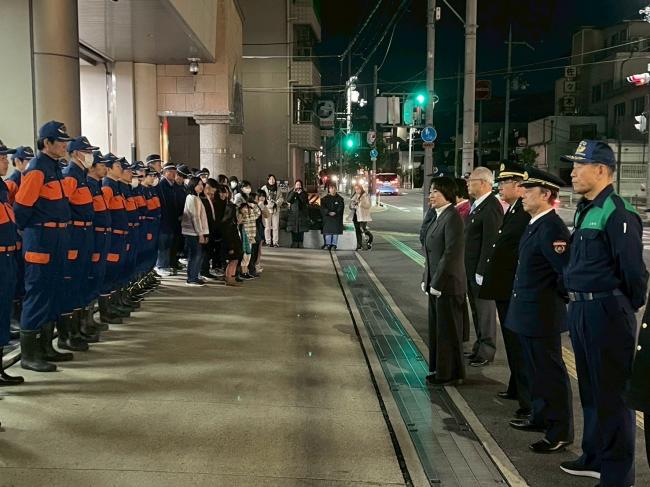 大東市消防団 年末特別警戒市長激励巡回