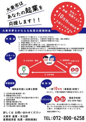 夢をかなえる起業応援補助金チラシ