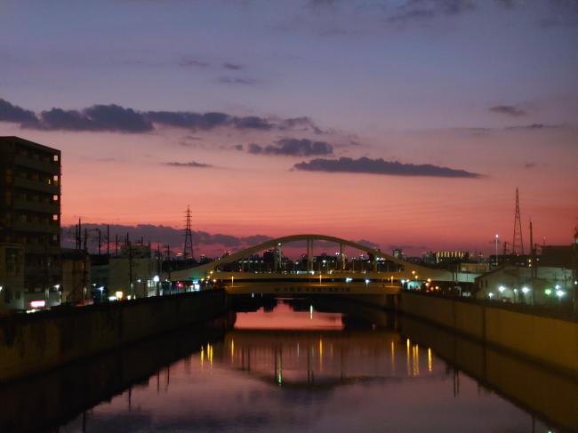 住道駅前からの夕焼け